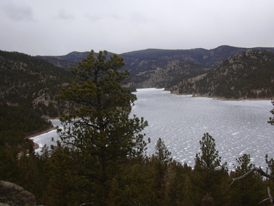 2013-02-10 Button Rock (Ralph Price) Reservoir from knob south of dam