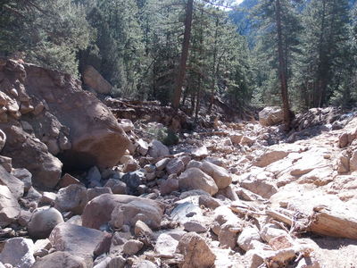 2014-03-16 Washed out gulch near Hwy 7 marker 25