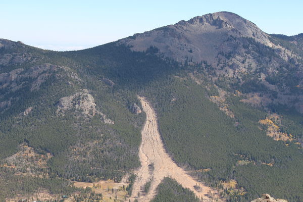 2015-10-05 Landslide from Estes Cone summit