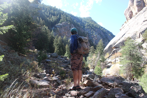 2025-10-14 Stefan on old forest road between North and South Sheep Mountain