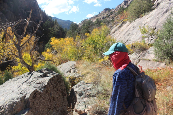 2025-10-14 Stefan on faded trail between North and South Sheep Mountain