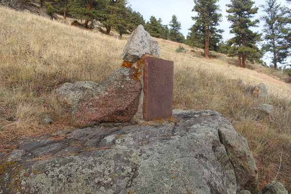 2025-11-01 Aquilla Cook memorial marker on Cook Mountain