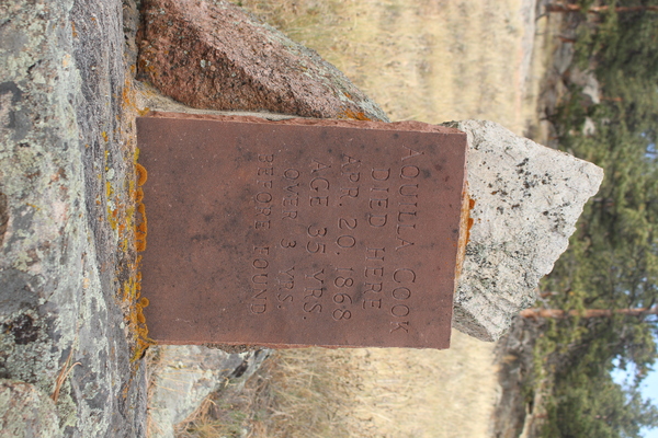 2025-11-01 Aquilla Cook memorial marker on Cook Mountain
