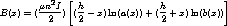 B(x)=(\frac{\mu n^{2}I}{2})\left[(\frac{h}{2}-x)\ln(a(x))+(\frac{h}{2}+x)\ln(b(x))\right]